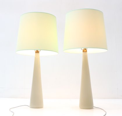 Mid-Century Modern Table Lamps in Opaline by Archimede Seguso Murano, 1970s, Set of 2-MY-1273602