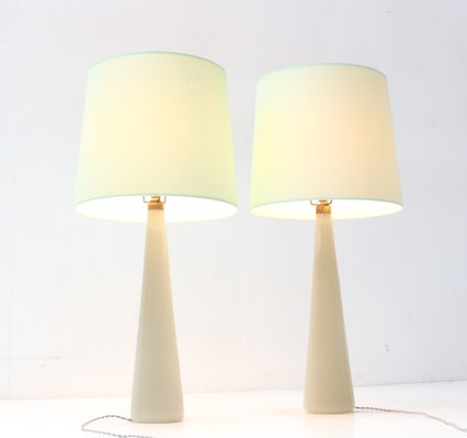 Mid-Century Modern Table Lamps in Opaline by Archimede Seguso Murano, 1970s, Set of 2-MY-1273602