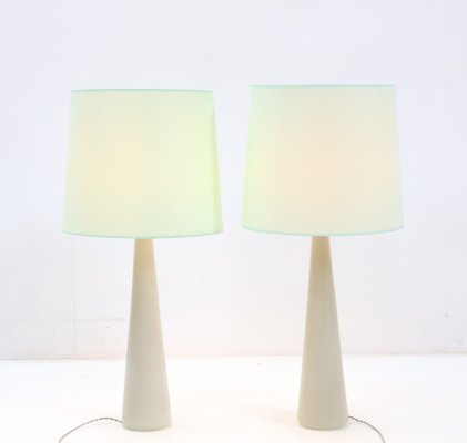 Mid-Century Modern Table Lamps in Opaline by Archimede Seguso Murano, 1970s, Set of 2-MY-1273602