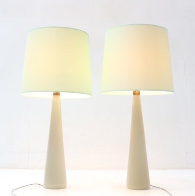 Mid-Century Modern Table Lamps in Opaline by Archimede Seguso Murano, 1970s, Set of 2-MY-1273602