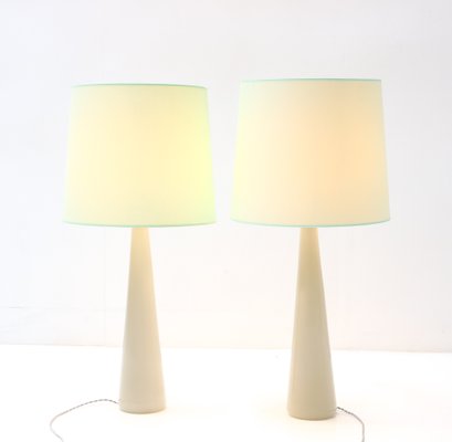 Mid-Century Modern Table Lamps in Opaline by Archimede Seguso Murano, 1970s, Set of 2-MY-1273602