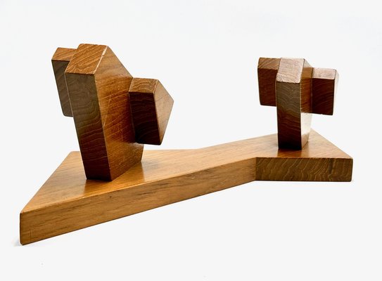 Mid-Century Modern Teak Birds Sculpture with Candleholder, 1960s-ZCY-1785597