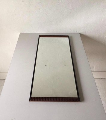 Mid-Century Modern Teak & Black Metal Frame Mirror, 1960s-RDS-1147976