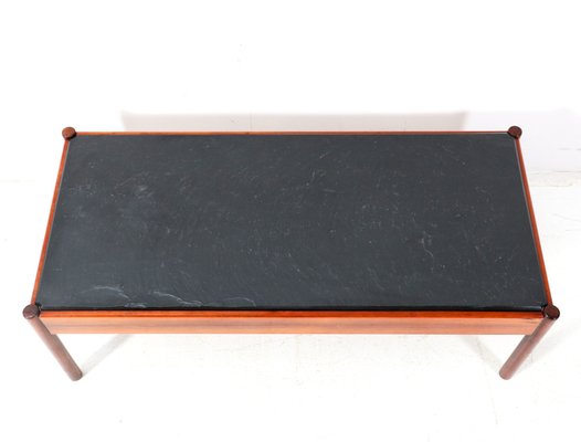 Mid-Century Modern Teak Coffee Table with Slate Top, 1960s-MY-1799114