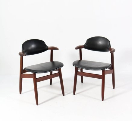 Mid-Century Modern Teak Cowhorn Chairs by Tijsseling for Hulmefa Nieuwe Pekela, 1960s, Set of 2-MY-824011