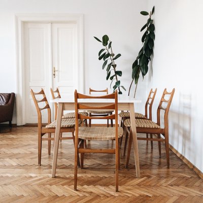 Mid-Century Modern Teak Dining Chairs from Bähre Mignon Möbel, 1960s, Set of 6-KND-1063930