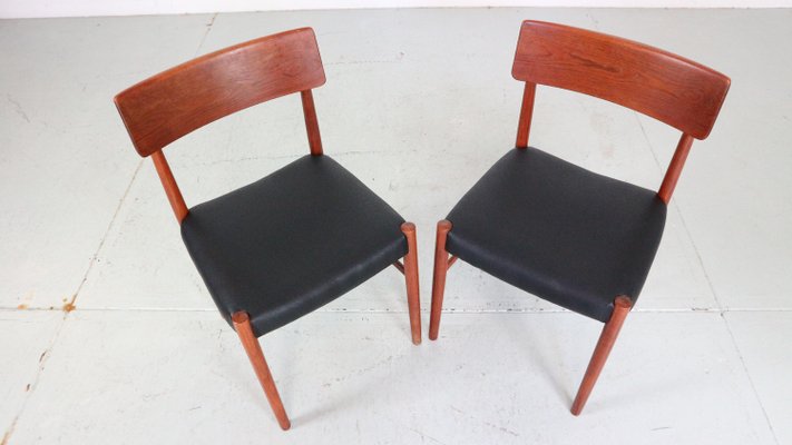 Mid-Century Modern Teak Dinning Room Chairs, Denmark, 1960s, Set of 4-DT-2026253