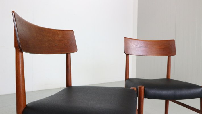 Mid-Century Modern Teak Dinning Room Chairs, Denmark, 1960s, Set of 4-DT-2026253