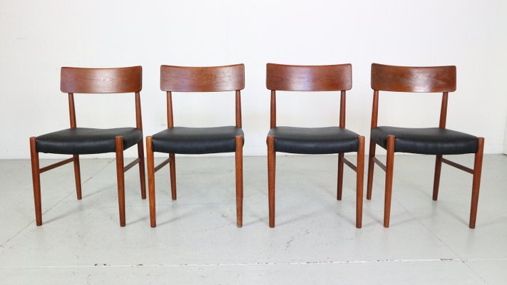 Mid-Century Modern Teak Dinning Room Chairs, Denmark, 1960s, Set of 4-DT-2026253