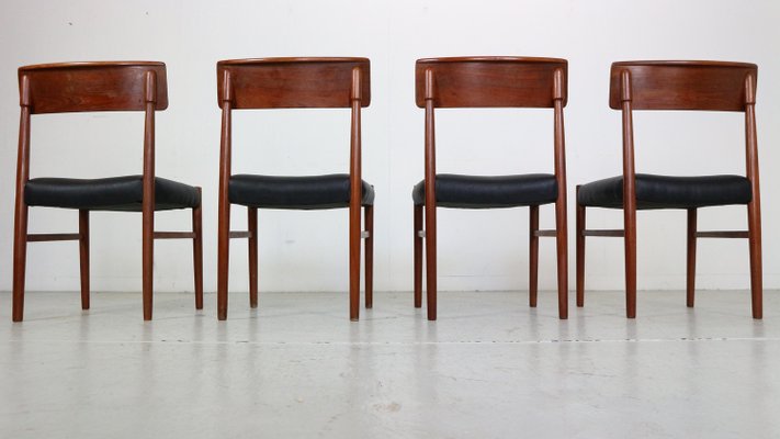 Mid-Century Modern Teak Dinning Room Chairs, Denmark, 1960s, Set of 4-DT-2026253