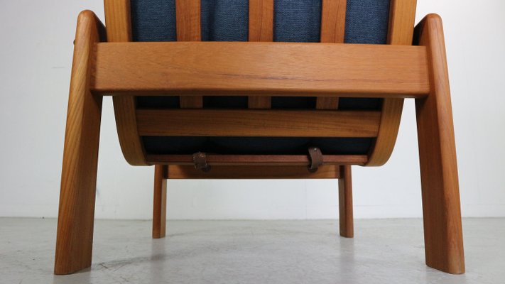 Mid-Century Modern Teak Easy Lounge Chair & Ottoman from Emc Møbler, Denmark, 1960, Set of 2-DT-2026193