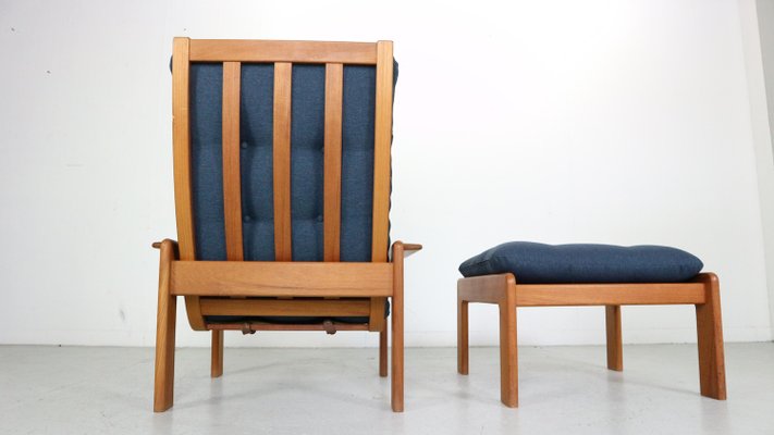 Mid-Century Modern Teak Easy Lounge Chair & Ottoman from Emc Møbler, Denmark, 1960, Set of 2-DT-2026193