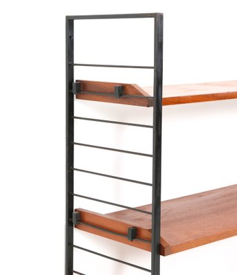 Mid-Century Modern Teak Free Standing Shelving Unit with Writing Table, 1960s, Set of 5-MY-1338127