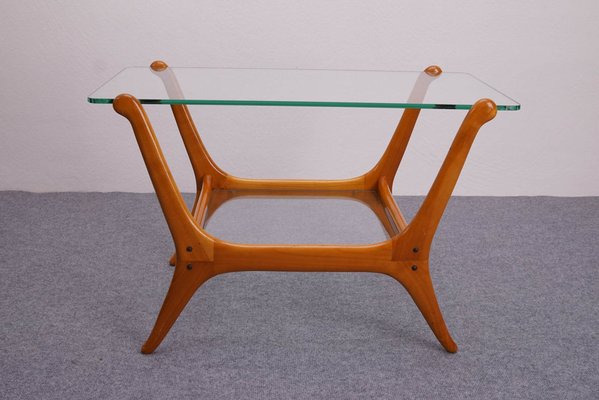 Mid-Century Modern Teak & Glass Side Table-KIJ-1344959