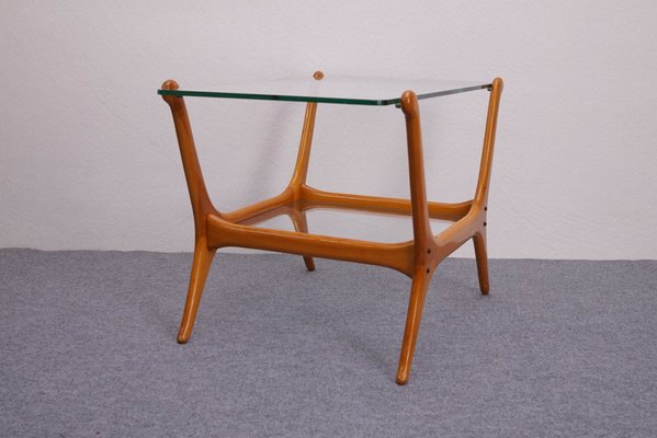 Mid-Century Modern Teak & Glass Side Table-KIJ-1344959