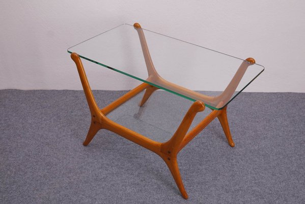 Mid-Century Modern Teak & Glass Side Table-KIJ-1344959