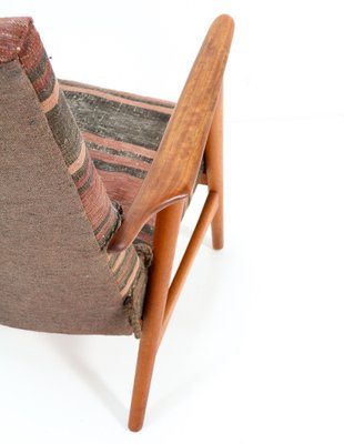 Mid-Century Modern Teak Lounge Chair With Kilim Upholstery, 1960s-MY-1245409