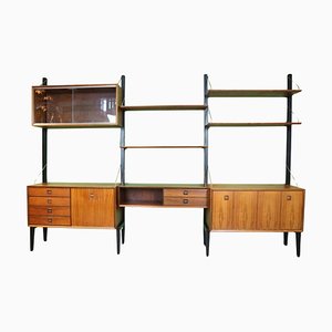 Mid-Century Modern Teak Modular Wall Unit attributed to Louis Van Teeffelen for Wébé, 1960s-DT-2026239