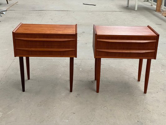 Mid-Century Modern Teak Nightstands, Denmark, 1962, Set of 2-MXB-1755004