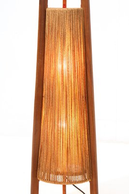 Mid-Century Modern Teak Tripod Floor Lamp with Hemp Strings from Fog & Mørup, 1960s-MY-1372023