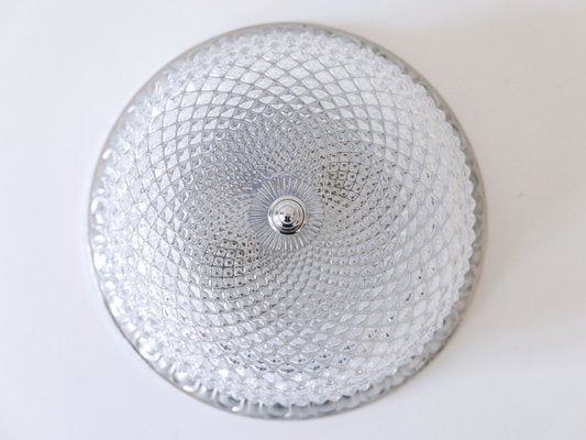 Mid-Century Modern Textured Glass Ceiling Lamp from Sölken Leuchten, Germany, 1970s-WPT-1750065