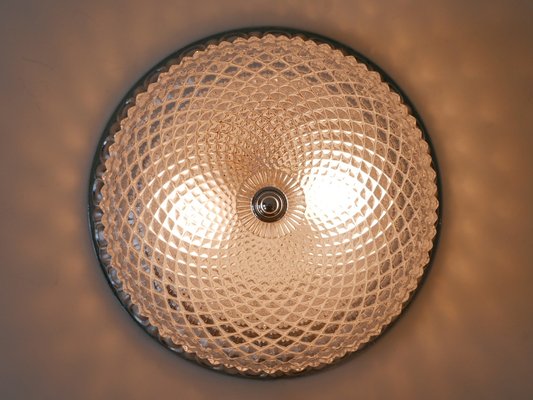 Mid-Century Modern Textured Glass Ceiling Lamp from Sölken Leuchten, Germany, 1970s-WPT-1750065