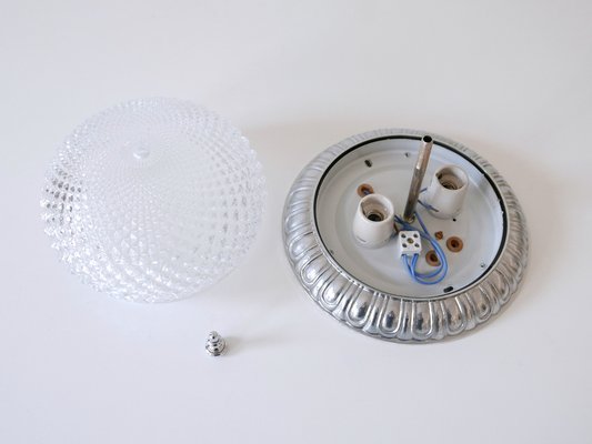 Mid-Century Modern Textured Glass Ceiling Lamp from Sölken Leuchten, Germany, 1970s-WPT-1750065