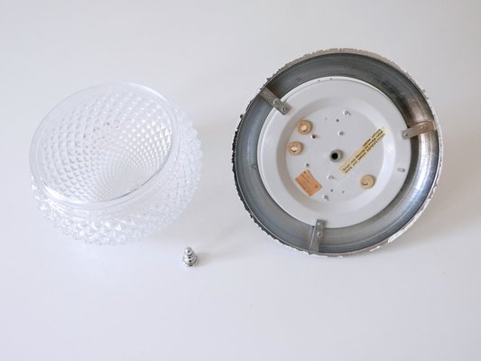 Mid-Century Modern Textured Glass Ceiling Lamp from Sölken Leuchten, Germany, 1970s-WPT-1750065