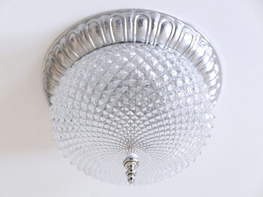 Mid-Century Modern Textured Glass Ceiling Lamp from Sölken Leuchten, Germany, 1970s-WPT-1750065