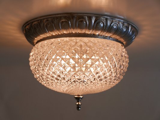 Mid-Century Modern Textured Glass Ceiling Lamp from Sölken Leuchten, Germany, 1970s-WPT-1750065