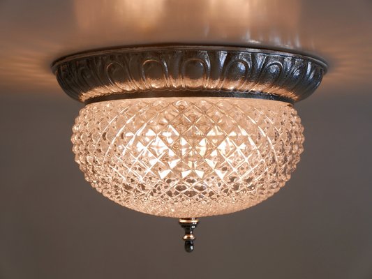 Mid-Century Modern Textured Glass Ceiling Lamp from Sölken Leuchten, Germany, 1970s-WPT-1750065