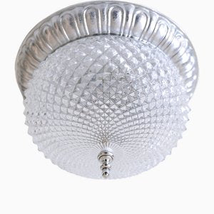 Mid-Century Modern Textured Glass Ceiling Lamp from Sölken Leuchten, Germany, 1970s-WPT-1750065