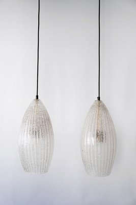 Mid-Century Modern Textured Glass Pendant Ceiling Lamps, 1960s, Set of 2-WPT-605968