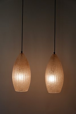 Mid-Century Modern Textured Glass Pendant Ceiling Lamps, 1960s, Set of 2-WPT-605968