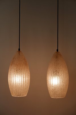 Mid-Century Modern Textured Glass Pendant Ceiling Lamps, 1960s, Set of 2-WPT-605968