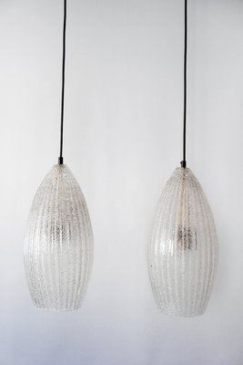 Mid-Century Modern Textured Glass Pendant Ceiling Lamps, 1960s, Set of 2-WPT-605968