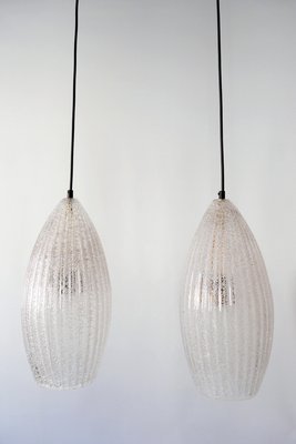 Mid-Century Modern Textured Glass Pendant Ceiling Lamps, 1960s, Set of 2-WPT-605968