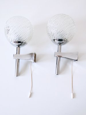 Mid-Century Modern Textured Glass Wall Lamps, 1970s, Set of 2-WPT-1750082