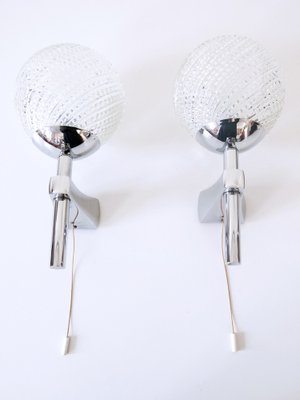 Mid-Century Modern Textured Glass Wall Lamps, 1970s, Set of 2-WPT-1750082