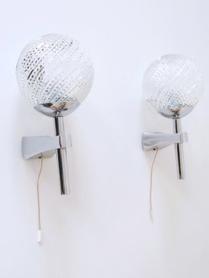 Mid-Century Modern Textured Glass Wall Lamps, 1970s, Set of 2-WPT-1750082