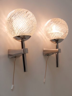 Mid-Century Modern Textured Glass Wall Lamps, 1970s, Set of 2-WPT-1750082