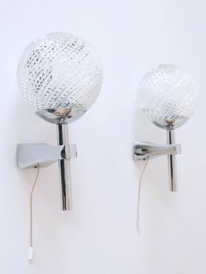 Mid-Century Modern Textured Glass Wall Lamps, 1970s, Set of 2-WPT-1750082