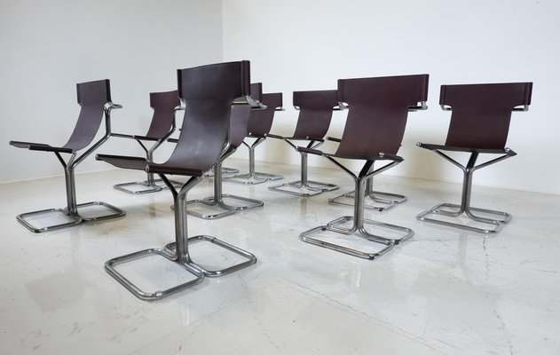 Mid-Century Modern Topos Chairs by Gruppo Dam for Busnelli, 1970s, Set of 10-FGA-1783827