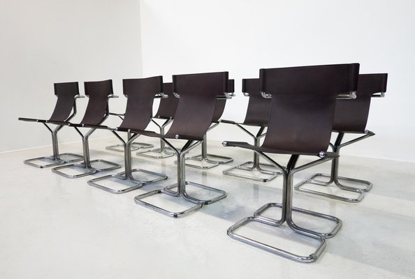 Mid-Century Modern Topos Chairs by Gruppo Dam for Busnelli, 1970s, Set of 10-FGA-1783827