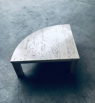 Mid-Century Modern Travertine Edge Side Table, Italy, 1970s-RQV-971681