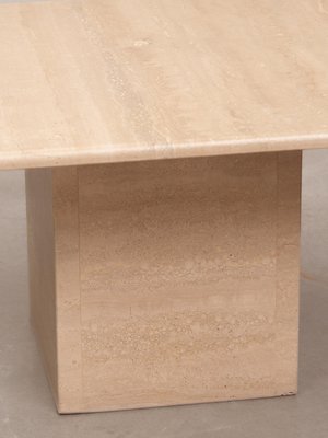 Mid-Century Modern Travertine Square Coffee Table, 1970s-KL-2016929