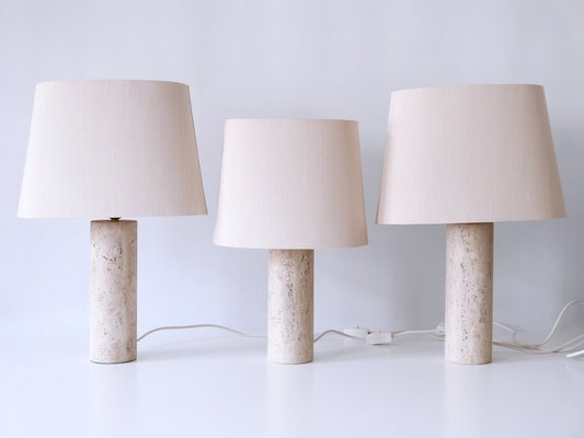 Mid-Century Modern Travertine Table Lamps, Italy, 1960s, Set of 3-WPT-1766213