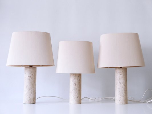 Mid-Century Modern Travertine Table Lamps, Italy, 1960s, Set of 3-WPT-1766213