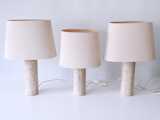 Mid-Century Modern Travertine Table Lamps, Italy, 1960s, Set of 3-WPT-1766213