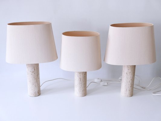 Mid-Century Modern Travertine Table Lamps, Italy, 1960s, Set of 3-WPT-1766213